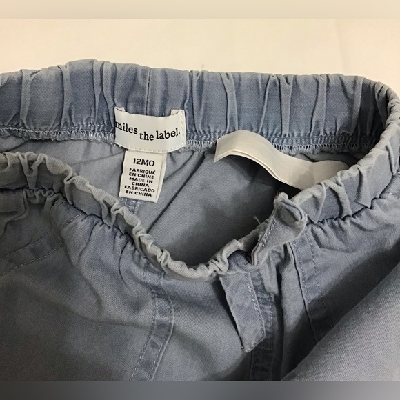 Miles the Label Baby Boy 2-piece Outfit Chambray Shirt and Shorts Size 12 Month - Picture 9 of 15